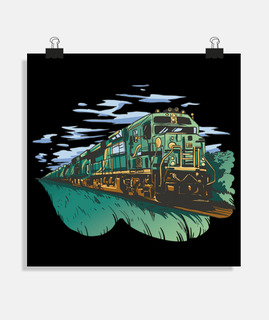 locomotive diesel, collectionneurs de trains , affiche vintage , 
