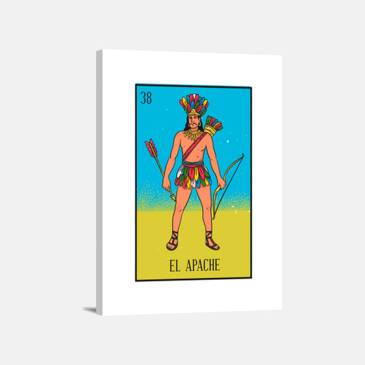 Lienzo Loteria Mexicana El Apache LaTostadora Lienzo Loteria Mexicana El Apache LaTostadora