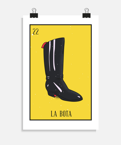 Póster loteria mexicana la bota laTostadora1