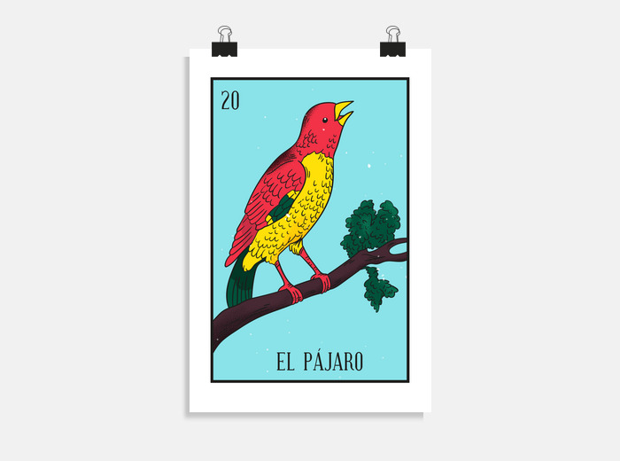 Póster loteria mexicana el pajaro | laTostadora