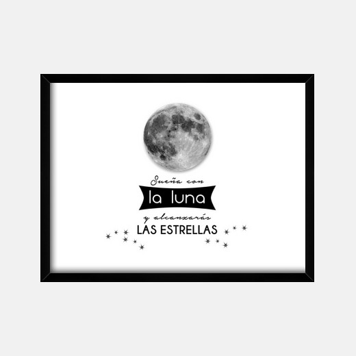 Quadro Luna Piena Stelle Motivazionale Scatola Frase Con Telaio Orizzontale 4 3 40 X 30 Cm Luna Piena Tostadora It