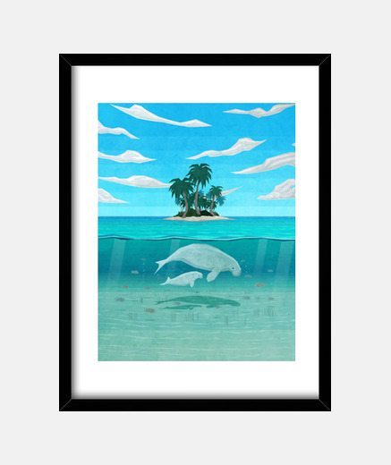 Framed manatee island