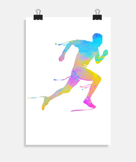 marathonien coloré de silhouette en cou