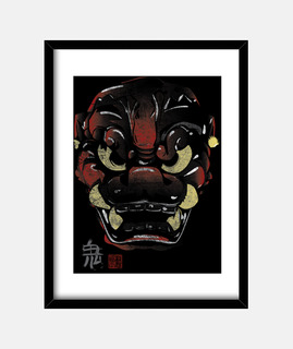 masque japonaise démon kanji