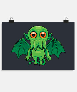 mignon monstre cthulhu vert