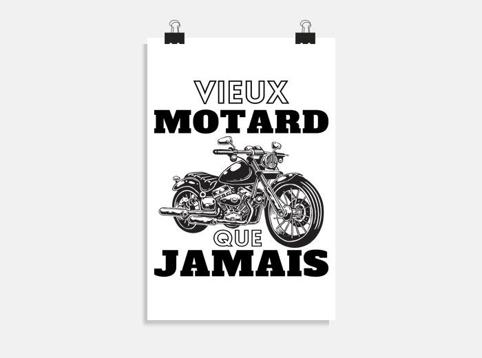 Poster personnalisé couple motards, cadeau pour motard, cadeau