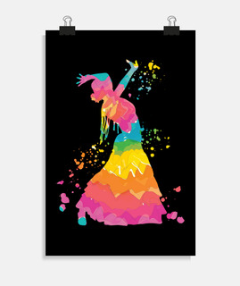 mujer flamenca con traje de flamenca