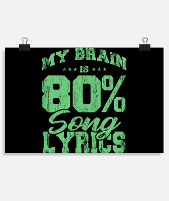 My brain is 80 song lyrics guitarist poster | tostadora