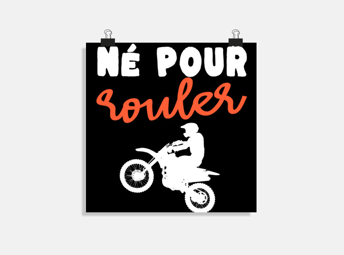 Poster né pour rouler cadeau motard | tostadora
