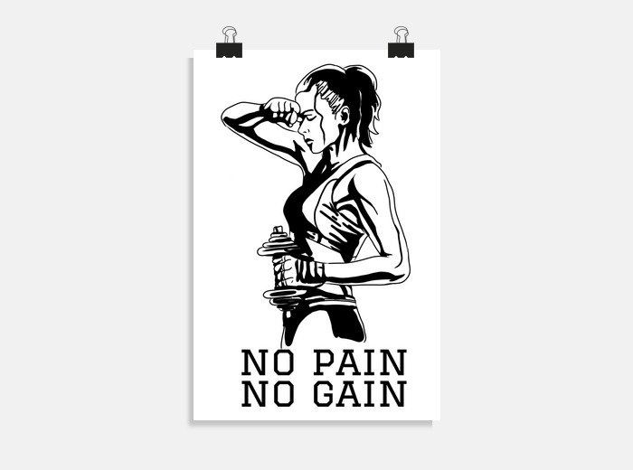 No pain no gain Shut up and train Acrylic Print by Jacob Zelazny - Pixels