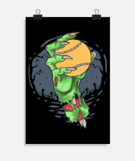 Poster padel tennis halloween zombie