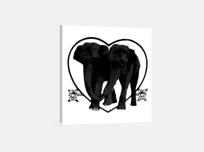 Lienzo pareja de elefantes decoración | laTostadora