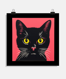 petit chat noir style pop art artiste inspirant 