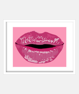 Pink lips cuadro labios rosas