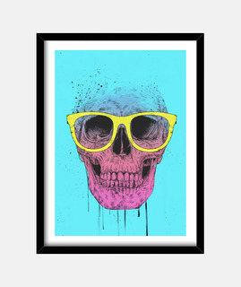 Pop art skull with glasses cuadro