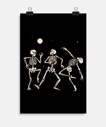 Poster poster , home staging , decoration appartement , squelettes qui jouent au basketball ave