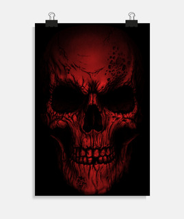 Poster - Dark Big Face Red Skull