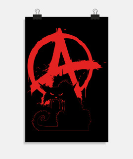 póster - gato anarquista negro