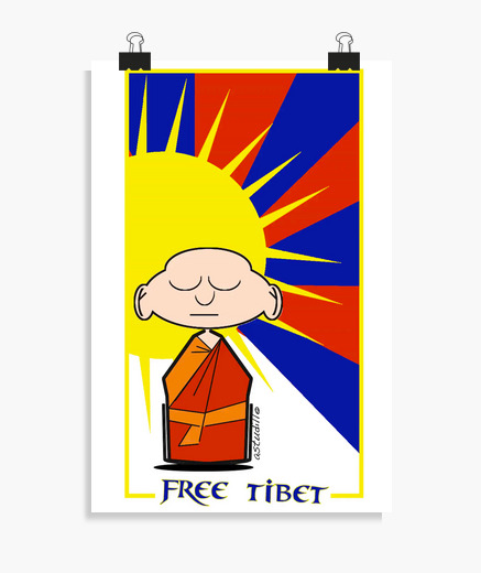 Poster tibet libre de moine