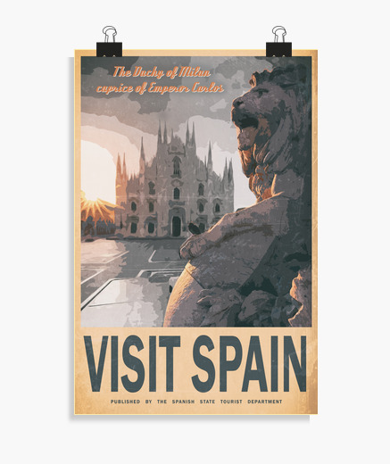 Póster Visit Spain Visit Duchy of Milan
