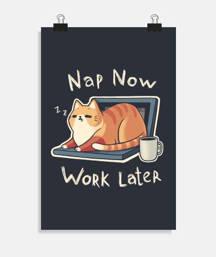 Poster priorities nap - procrastination cute c