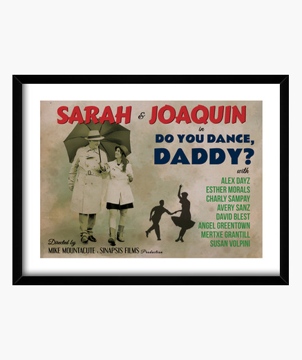 Quadro antico poster di danza, papà