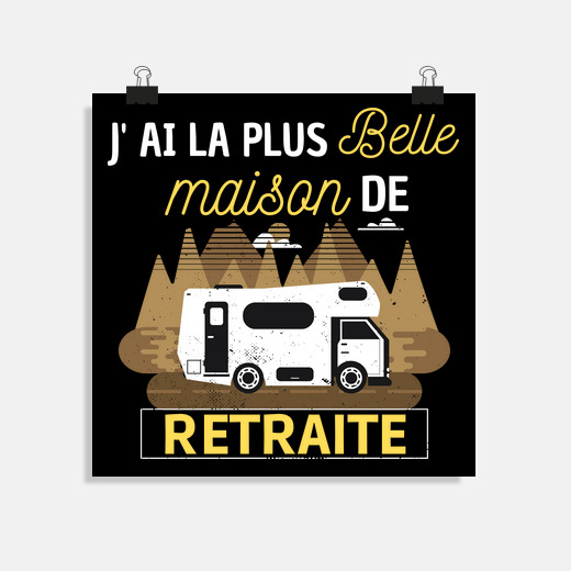 Poster retraite humour camping car cadeau | tostadora