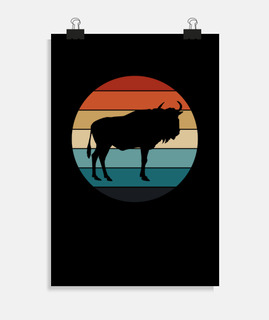retro áfrica ñu animal