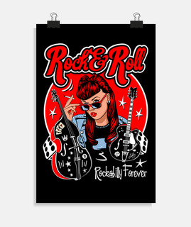 rock pin up girl rockabilly musique rockers vintage rock and roll affiche