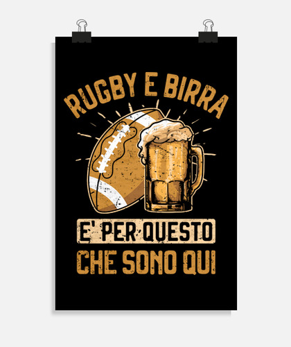 Maglietta Rugby E Birra - Design Sportivo, Cotone Comfort, Regalo Per Appassionati Rugby - Foto 7