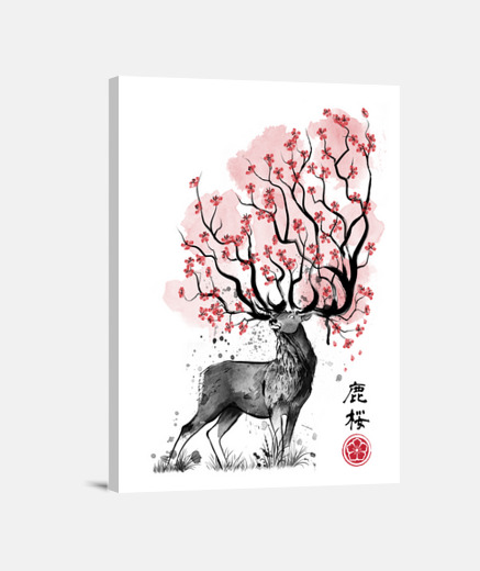 Lienzo Sakura Deer