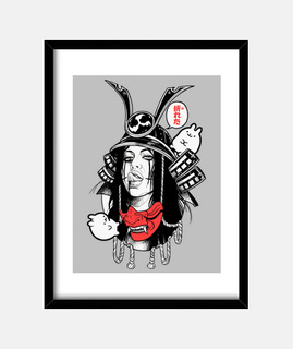 samurai oni máscara pop art chica guay