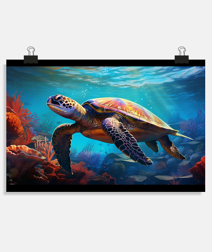 Poster sauvons les tortues de mer et océan affiche atelier restaurant boutique salon magasin poster  photo 
