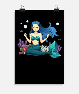 Poster sirène anime nymphe de l39eau... | tostadora