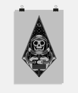 skull astronaute work noir art de tatou