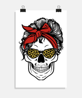 skull rock rockabilly psychobilly affiche de crâne de rockers vintage