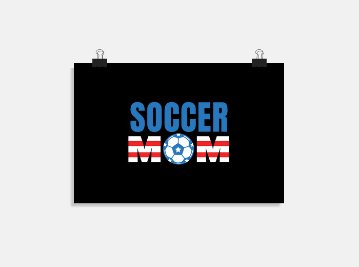 Soccer mom funny mum football usa flag poster | tostadora
