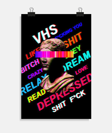Poster statue pleine folie des mots