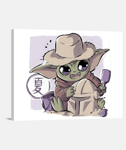 Wall summer baby yoda