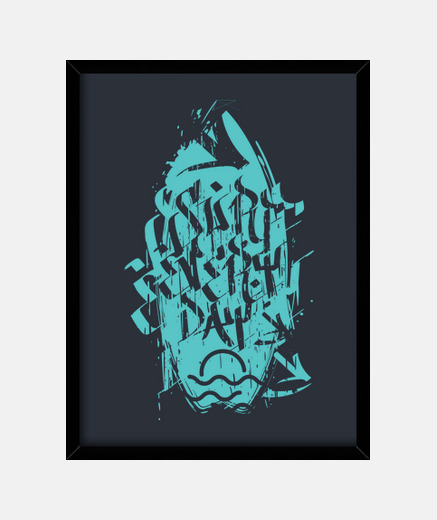 Framed surf every day grunge green