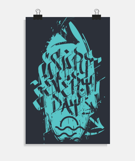 Poster surfer tous les day g run ge vert