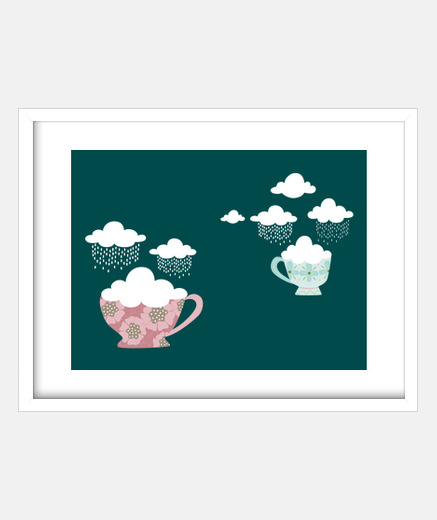 Cadre tasses avec mousse nuage