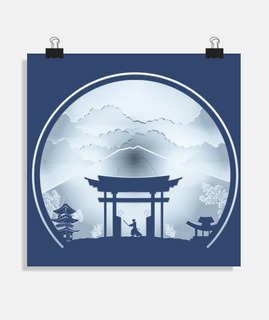 temple bleu de samouraï