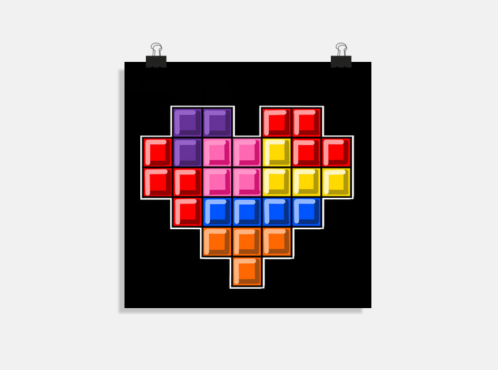 Tetris heart poster | tostadora