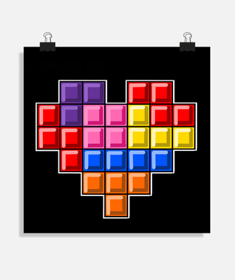 Tetris heart poster | tostadora