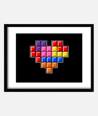 Tetris heart framed print | tostadora