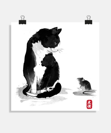 Poster the cat an the little mouse