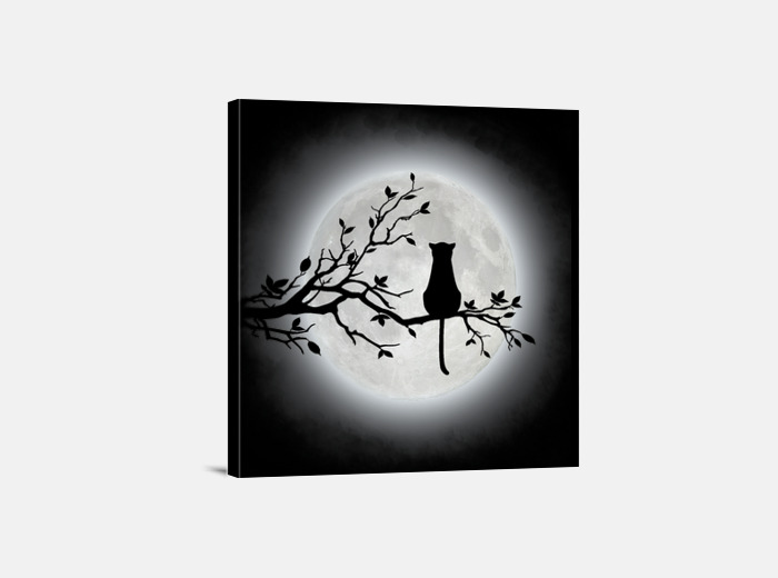 The Cat And Moon Wall Art 1265781 Tostadora Co Uk