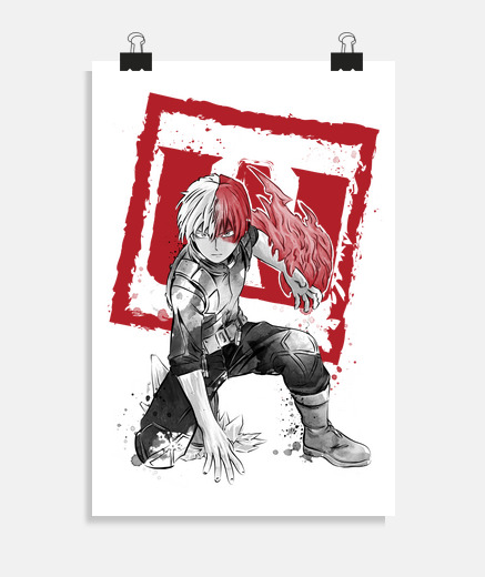 Póster Todoroki sumi-e