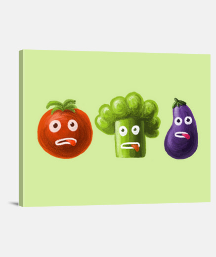 Wall Tomato Broccoli and Eggplant Funny Carto